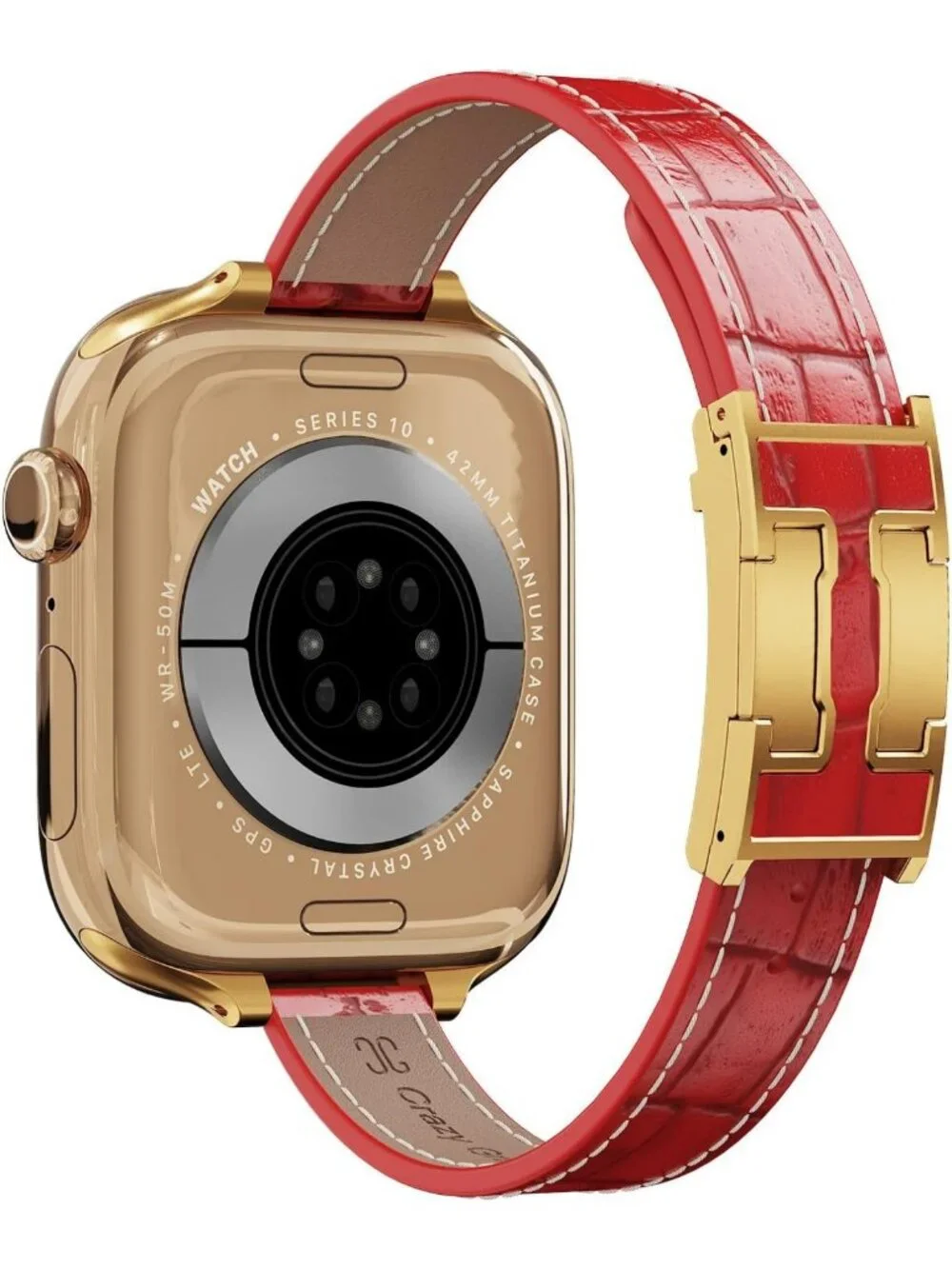 Stylish Slim Leather Band for Apple Watch | Iconic H Buckle Design, Durable